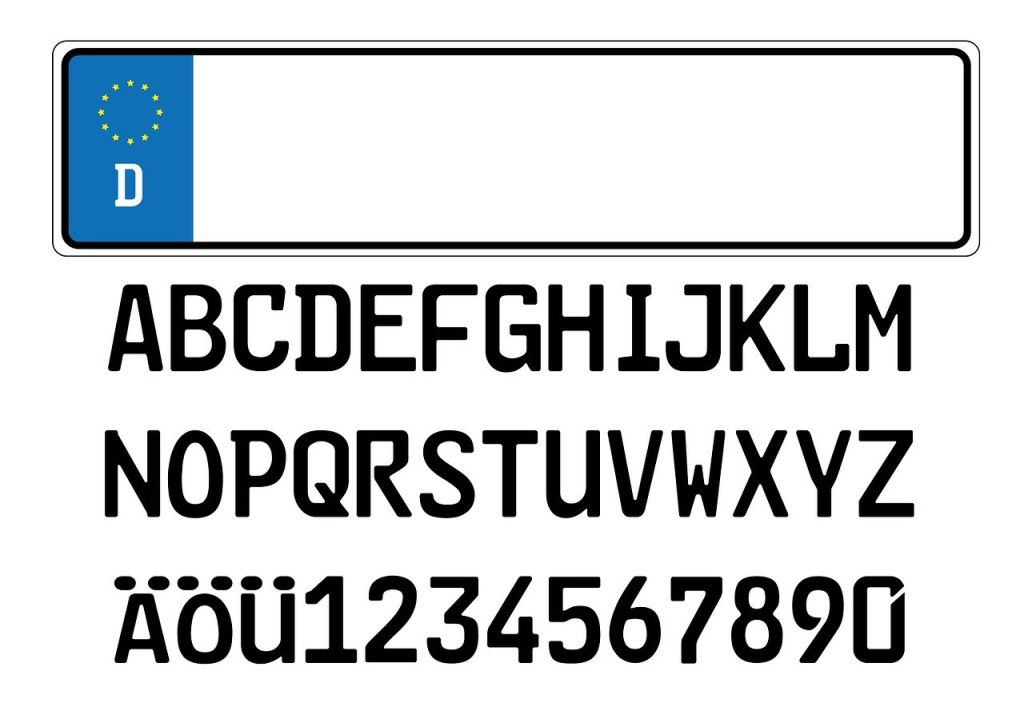 Autokennzeichen mit allen Buchstaben und Zahlen zur Auswahl Bild: blickpixel